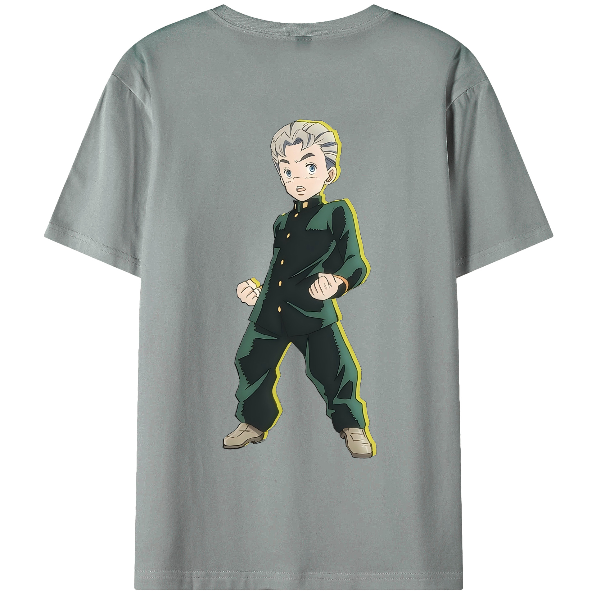 （画像用） ジョジョの奇妙な冒険 広瀨康一 JoJo's Bizarre Adventure Hirose Koichi 綿100％ メンズ半袖Tシャツ（バックプリント） 通気性